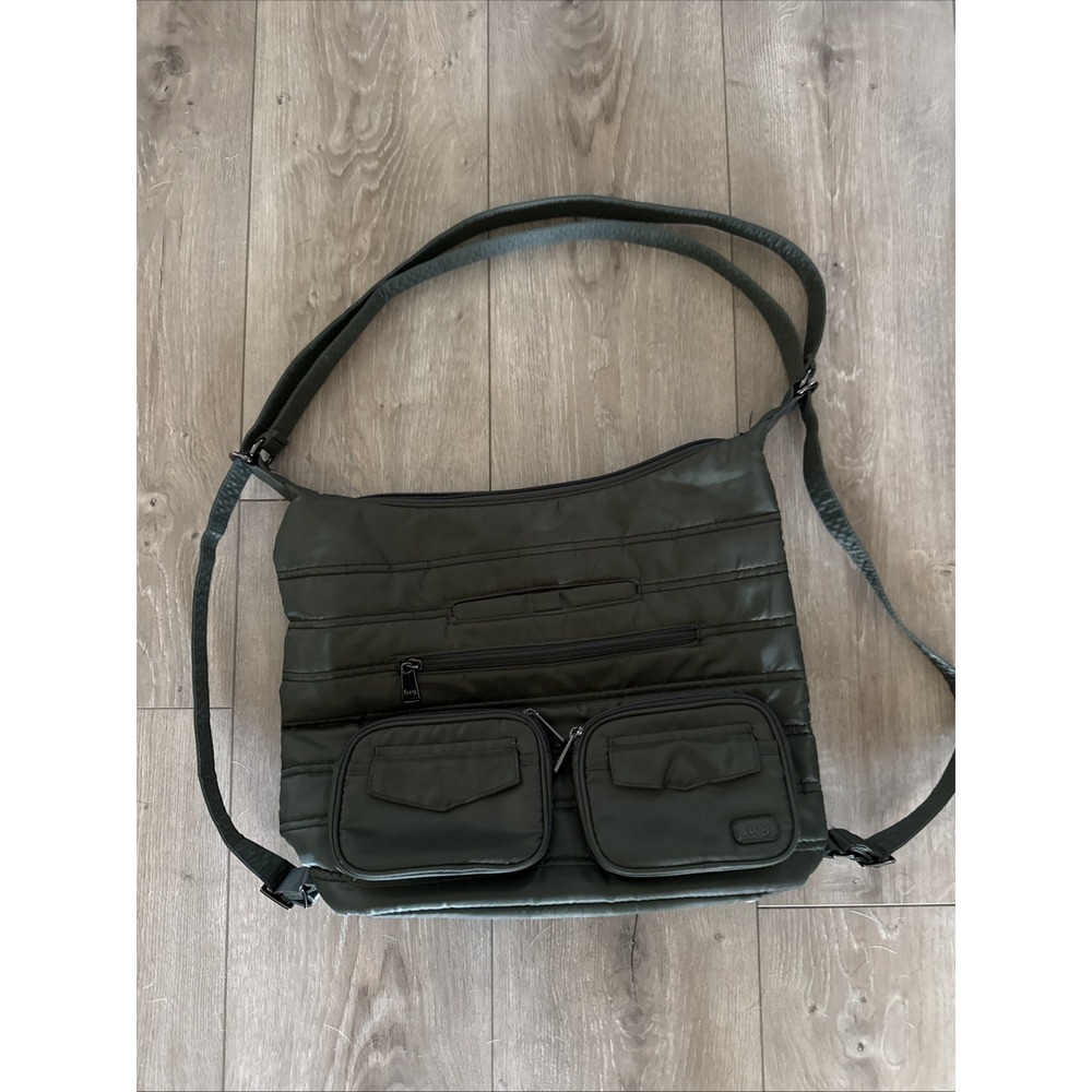 LUG Zipliner Convertible Hobo Bag Green Backpack Crossbody NEVER BEEN USED